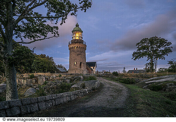 Denmark  Bornholm  Hammeren Lighthouse at dusk