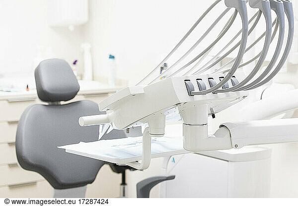 Dental machine and dentist's chair at clinic