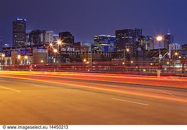 Denver Skyline and Traffic