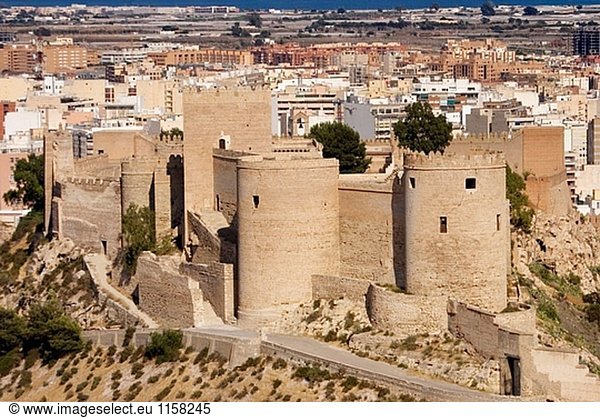 Der ´Alcazaba´ maurischen Burg von Almeria. Almería. Andalusien. Spanien.