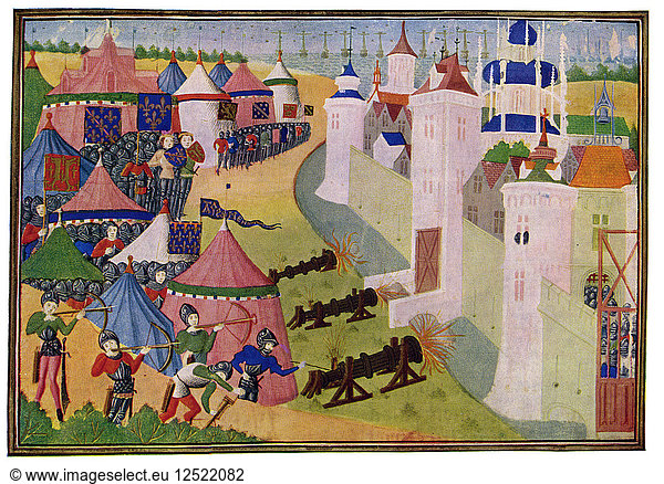 Der Angriff auf die starke Stadt Afrique  15. Jahrhundert: Meister der Harley Froissart