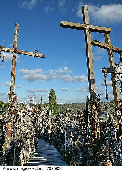 Der Berg der Kreuze ist ein katholisch und touristisch geprägter Wallfahrtsort und eine der Sehenswürdigkeiten  Siauliai  Litauen  Europa