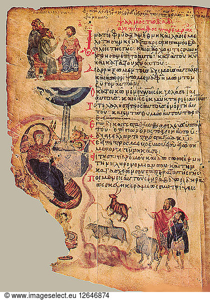 Der Chludov-Psalter. Psalm 2  ca. 850.