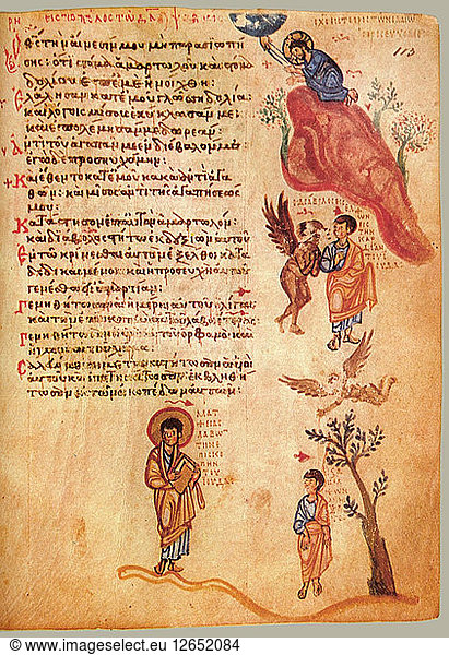 Der Chludov-Psalter. Psalm 108  ca. 850.