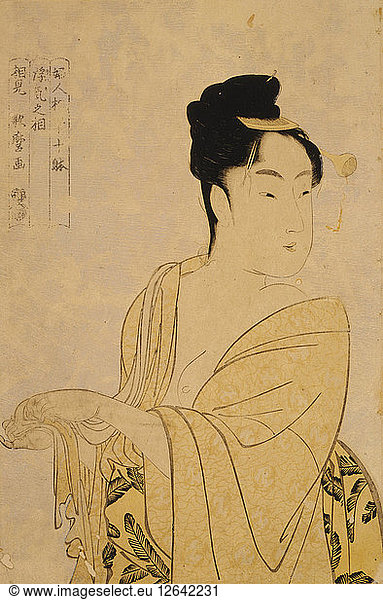 Der Fancy-Free-Typ  aus der Serie Ten Types in the Physiognomic Study of Women  um 1793. Künstler: Utamaro  Kitagawa (1753-1806)