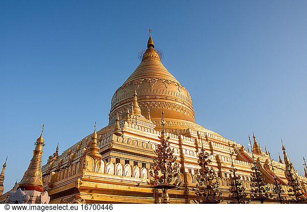 der goldglänzende Tempel in Bagan