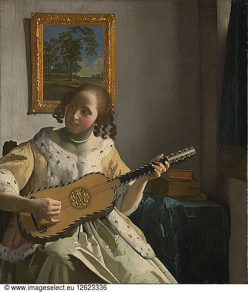 Der Guitar Player. Künstler: Vermeer  Jan (Johannes) (1632-1675)