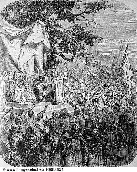 Der heilige bernard predigt den kreuzzug in vezelay 1144?  edition lahure 1881.