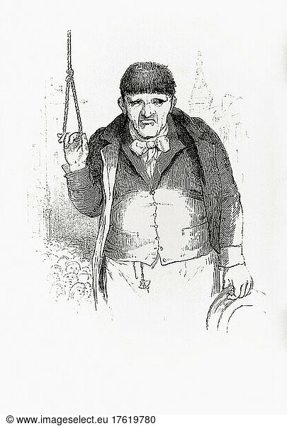 Der Henker. Scharfrichter. Nach einer Illustration aus dem 19. Jahrhundert.