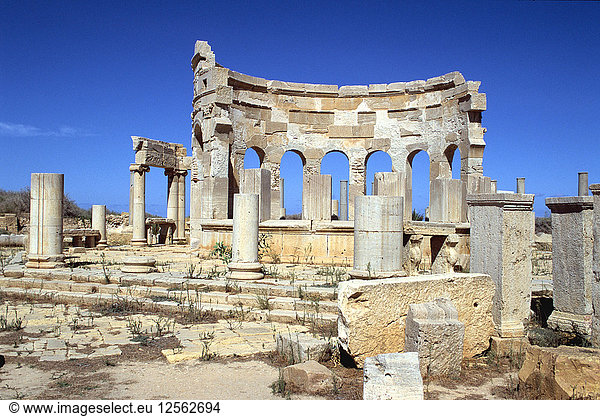 Der Markt  Leptis Magna  Libyen.