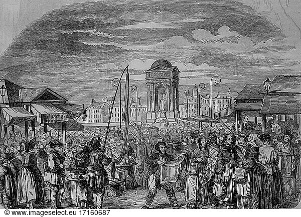 Der marsch der unschuldigen  paris gemälde von edmond texier  herausgeber paulin et le chevalier 1852.