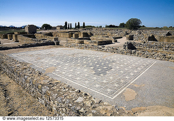 Der Mosaikboden des Hauses I in der römischen Stadt Emporiae  Empuries  Spanien  2007. Künstler: Samuel Magal