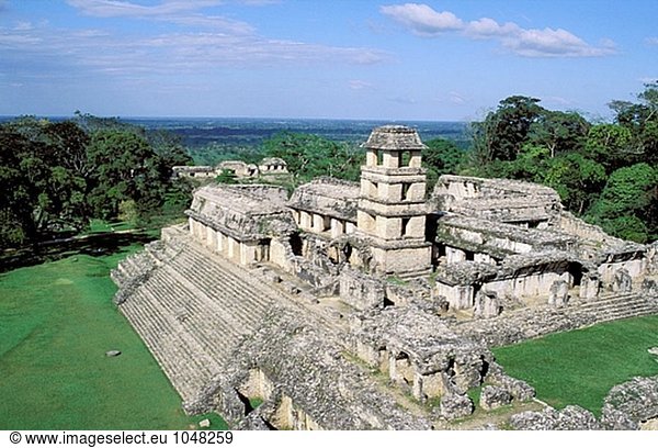 Der Palast  Maya-Ruinen. Palenque. Mexiko