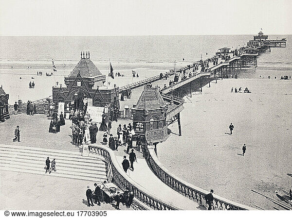 Der Pier in Skegness  Lincolnshire  England  hier im 19. Jahrhundert. Jahrhundert. Aus Around The Coast  An Album of Pictures from Photographs of the Chief Seaside Places of Interest in Great Britain and Ireland  veröffentlicht in London  1895  von George Newnes Limited.