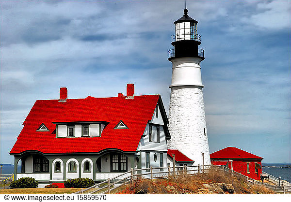 Der Portland Scheinwerfer-Leuchtturm in Portland  Maine