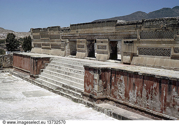 Der Rote Tempel in Mitla  Mexiko. Zapotekisch oder mixtekisch. Spätes postklassisches Oaxaca.
