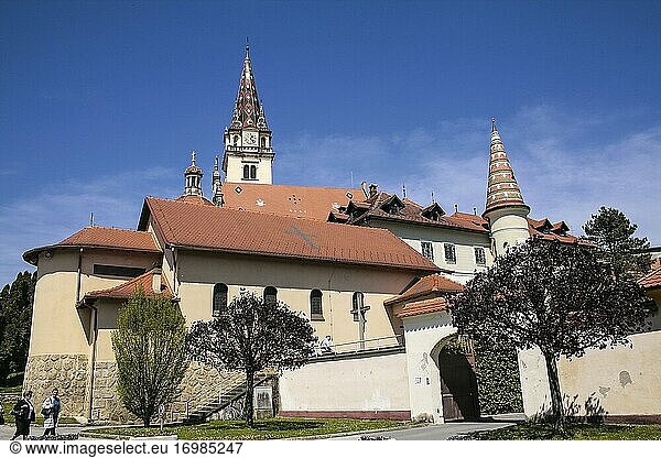 Der Schrein von Marija Bistrica Kroatien Europa. Marija Bistrica ist das größte Heiligtum Marian von Kroatien befindet sich im Teil südöstlich von kroatischen Zagorje an den nördlichen Hängen des Berges über Zagreb ist etwa vierzig Kilometer von der Hauptstadt entfernt.