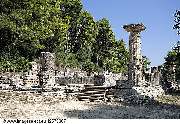 Der Tempel der Hera in Olympia  Griechenland. Künstler: Samuel Magal