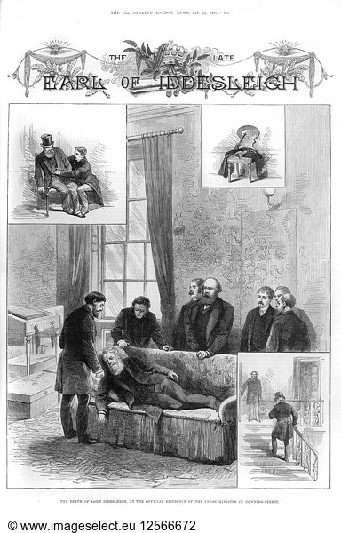 Der Tod von Lord Iddesleigh in der Downing Street  London  1887. Künstler: Unbekannt