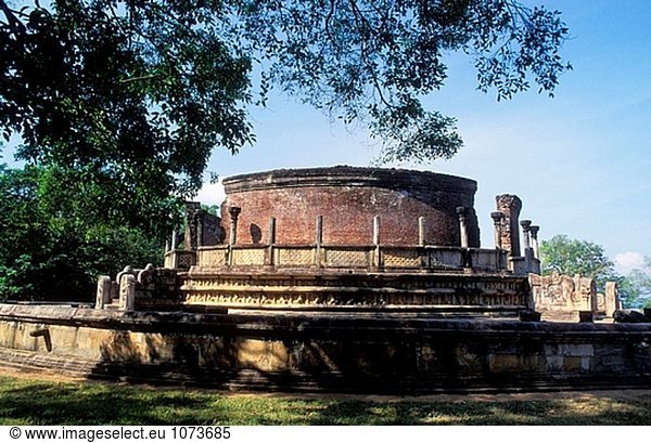 Der Vatadage Tempel  kreisförmige Reliquienschrein. Polonnaruwa  Sri Lanka mittelalterlichen Hauptstadt (gegründet als die erste Stadt des Landes im elften Jahrhundert)