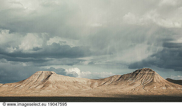 Desert Landscape with moody clouds and no people
