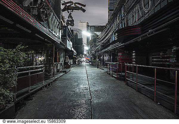 deserted nightlife area 'Soi Cowboy' in the heart of Bangkok Covid 19