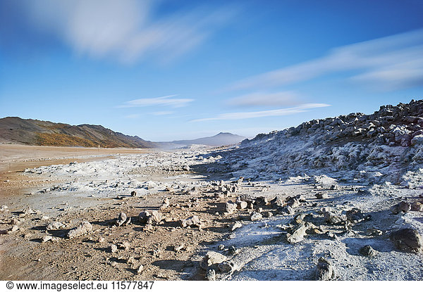 Desolate geothermal landscape  Namaskard  Myvatn  Iceland