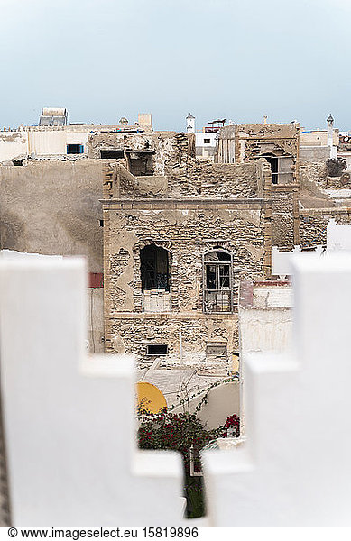 Destroyed house facades  Essaouira  Morocco