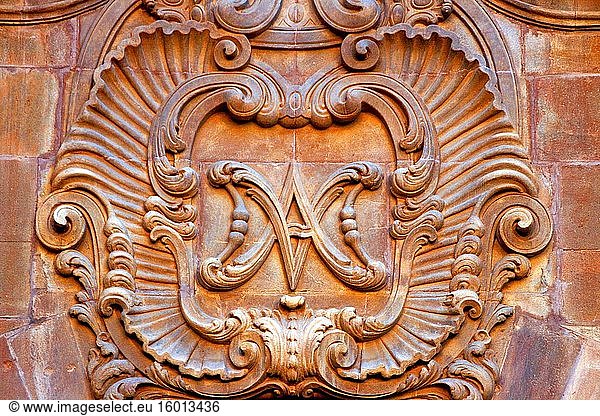 Detail der barocken Fassade der Assumpci? der Kathedrale von Santa Mar?a  Solsona  Katalonien  Spanien