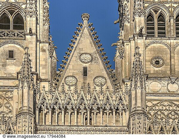 Detail der Gotischen Kathedrale Cathédrale Saint-Gatien  Tours  Département Inde-et-Loire  Région Centre  Frankreich  Europa