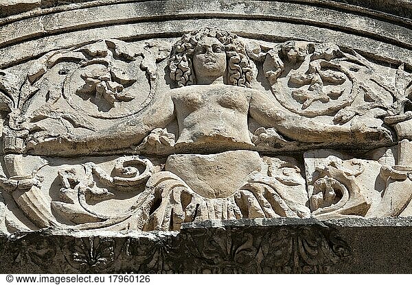 Detail des Hadrianstempels  Ephesus  Izmir  Türkei  Asien