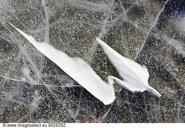 Detail Details Ausschnitt Ausschnitte Schnee Winter Eis hoch oben Fluss schießen gefroren