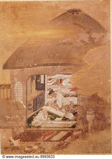 Detail of a folding screen which depicts the siege of Osaka Castle 1615