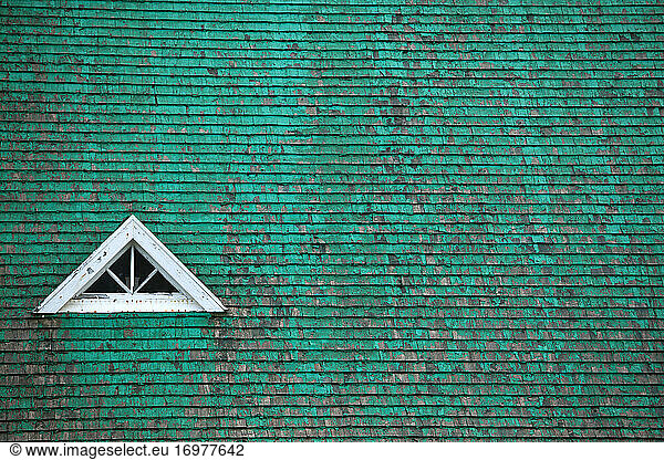 detail of a roof on a house in South Greenland