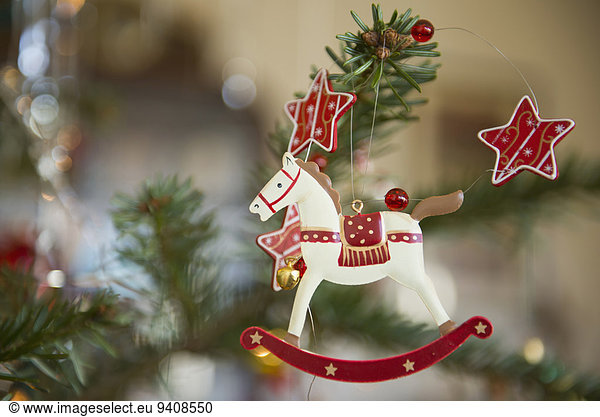 Detail of decorated Christmas tree