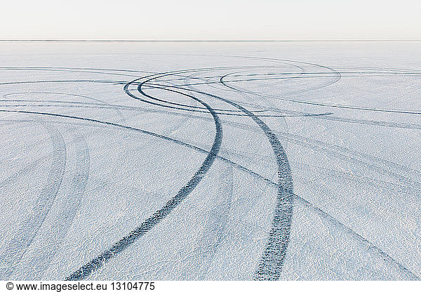 Detail of tire tracks on Salt Flats