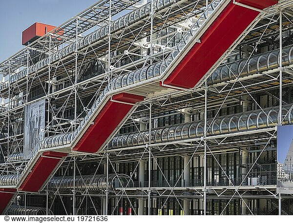 Detailansicht vom Centre Georges Pompidou  Paris  Frankreich  Europa