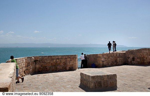 Deteriorating historic fortress walls at Acre Israel