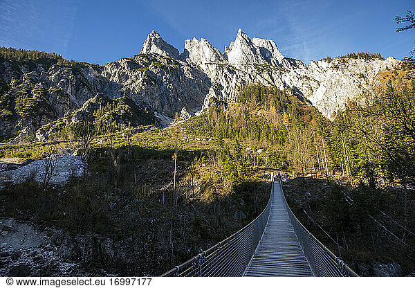 Deutschland  Bayern  Hängebrücke im Nationalpark Berchtesgaden