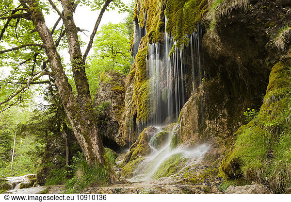 Deutschland Bayern Saulgrub Schleier Wasserfall