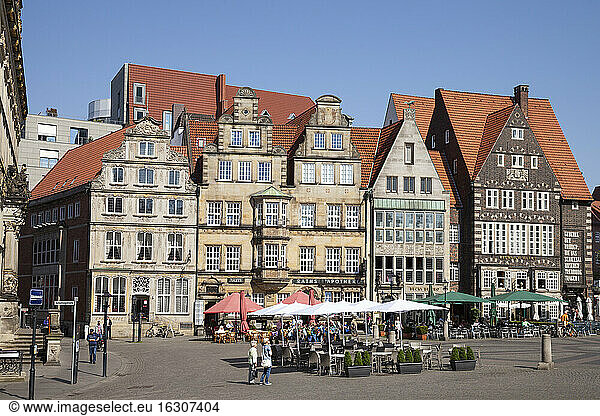 Deutschland  Bremen  Marktplatz  Historische Häuserzeile