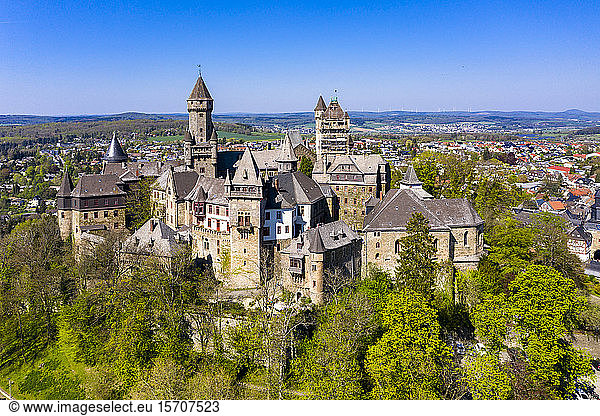 Deutschland  Hessen  Braunfels  Luftaufnahme von Schloss Braunfels