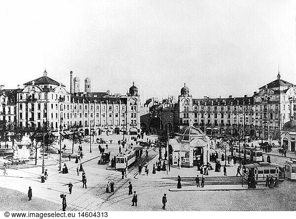 Deutschland historisch  StÃ¤dte  MÃ¼nchen  Karlsplatz (Stachus) um 1900 Deutschland historisch, StÃ¤dte, MÃ¼nchen, Karlsplatz (Stachus) um 1900,