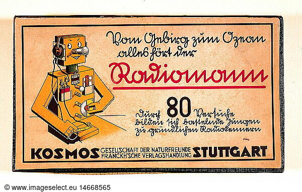Deutschland  Radio Baukasten  Baukasten Radiomann  Stuttgarter Kosmos-Verlags  um 1930 Deutschland, Radio Baukasten, Baukasten Radiomann, Stuttgarter Kosmos-Verlags, um 1930,
