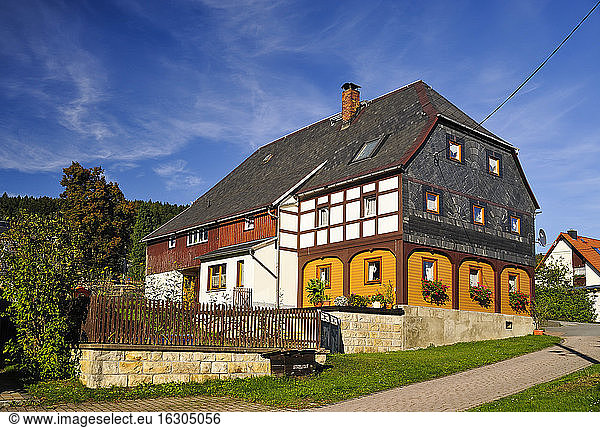 Deutschland  Sachsen  Sebnitz  Ortsteil Saupsdorf  Historisches Oberlausitzer Haus