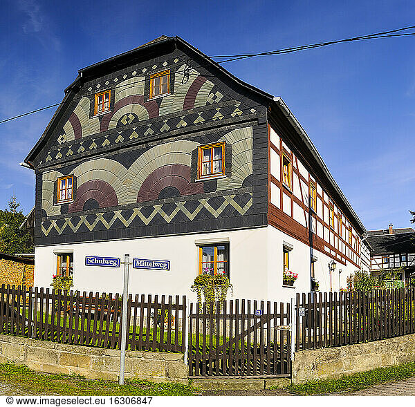Deutschland  Sachsen  Sebnitz  Ortsteil Saupsdorf  Historisches Oberlausitzer Haus