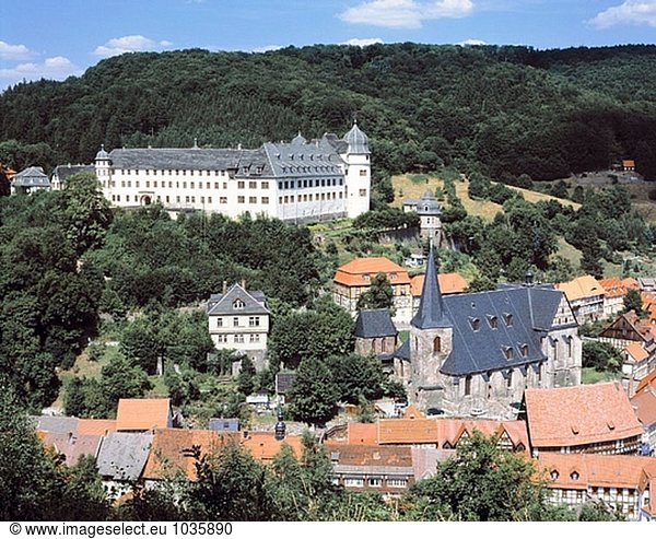 Deutschland  Stolberg  Harz  Sachsen-Anhalt  Blick auf die Stadt  Burg
