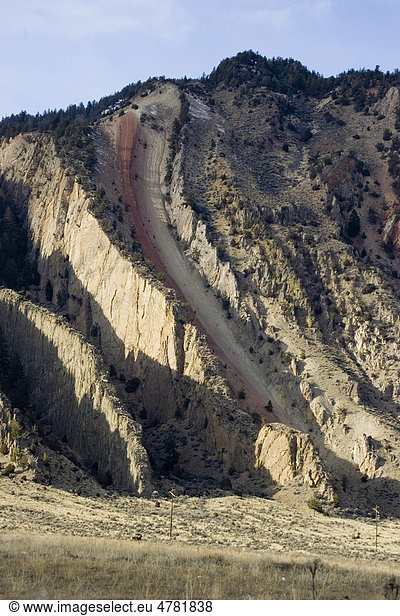 Devil's Slide geologische Gesteinsformationen in der Nähe von Gardiner Gallatin National Forest Montana USA Nordamerika
