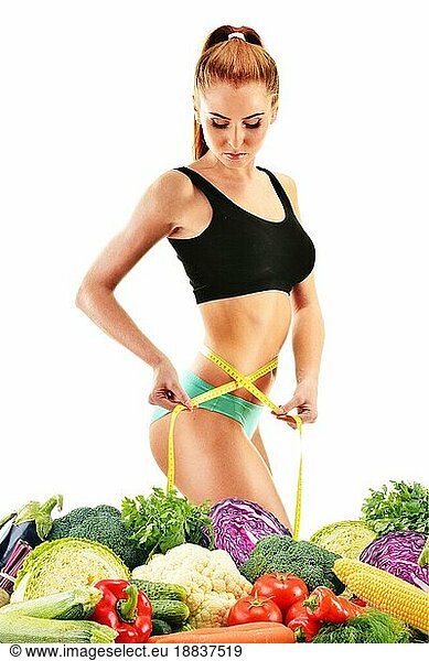 Diät. Ausgewogene Ernährung auf der Basis von rohem Biogemüse