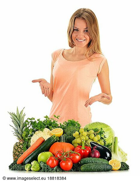 Diät. Ausgewogene Ernährung auf der Basis von rohem Biogemüse und Obst